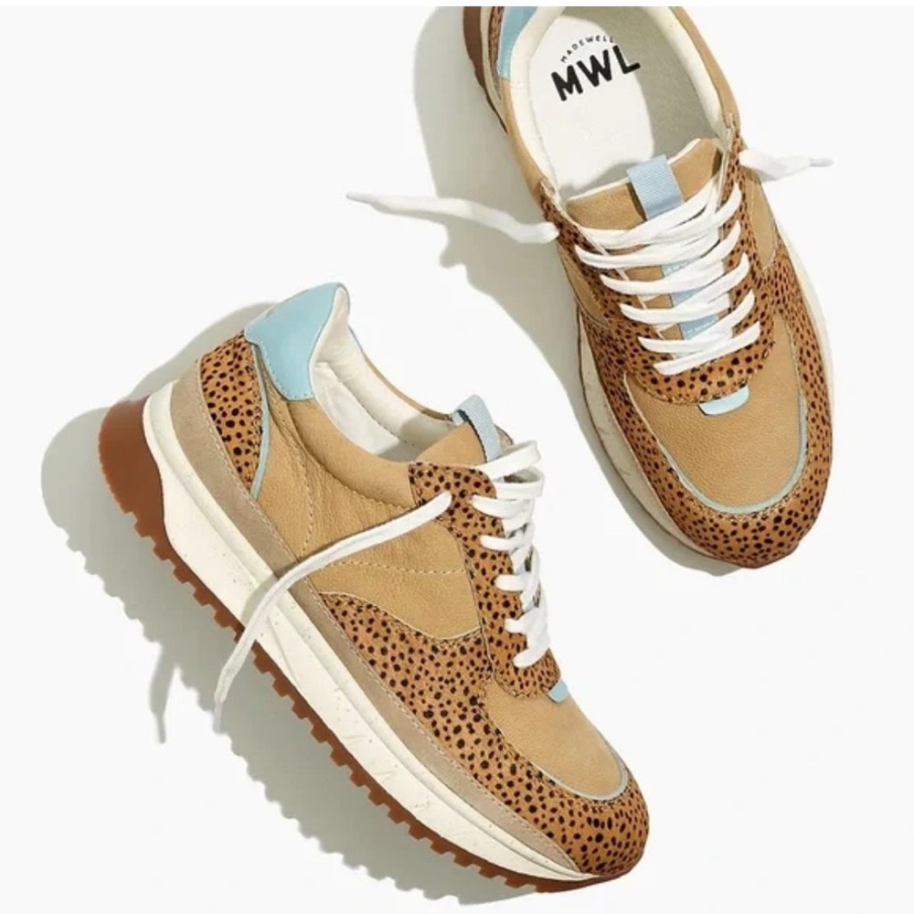 Madewell Kickoff Trainer in leopard size 10